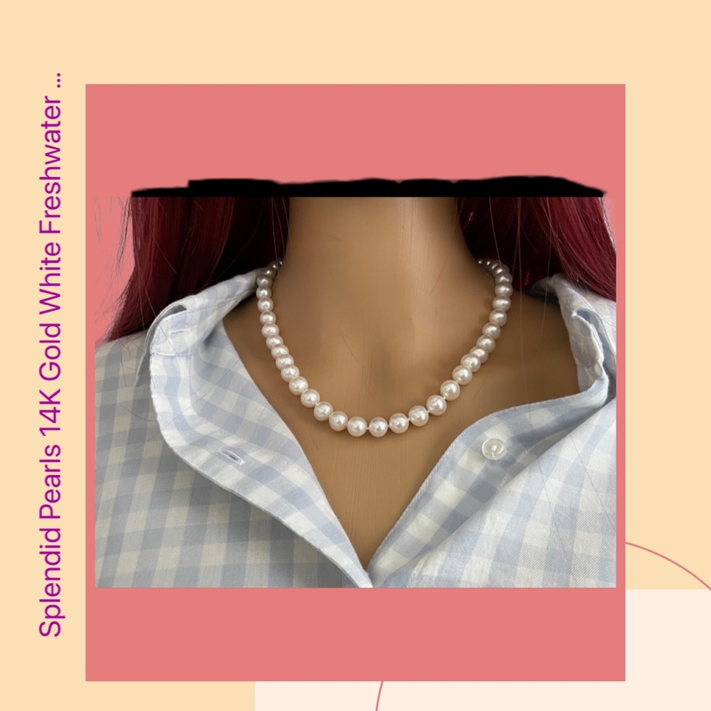 Splendid Pearls 14K Gold White Freshwater